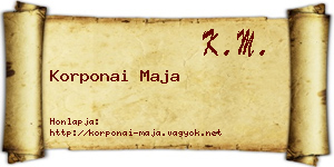 Korponai Maja névjegykártya